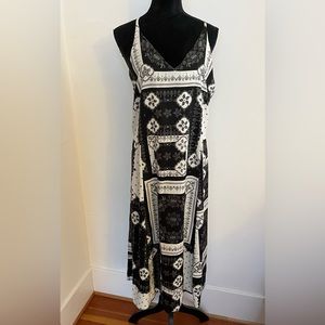 TOPSHOP Black and White Print Slip Dress  women’s size US 10 ( EUR 42 )